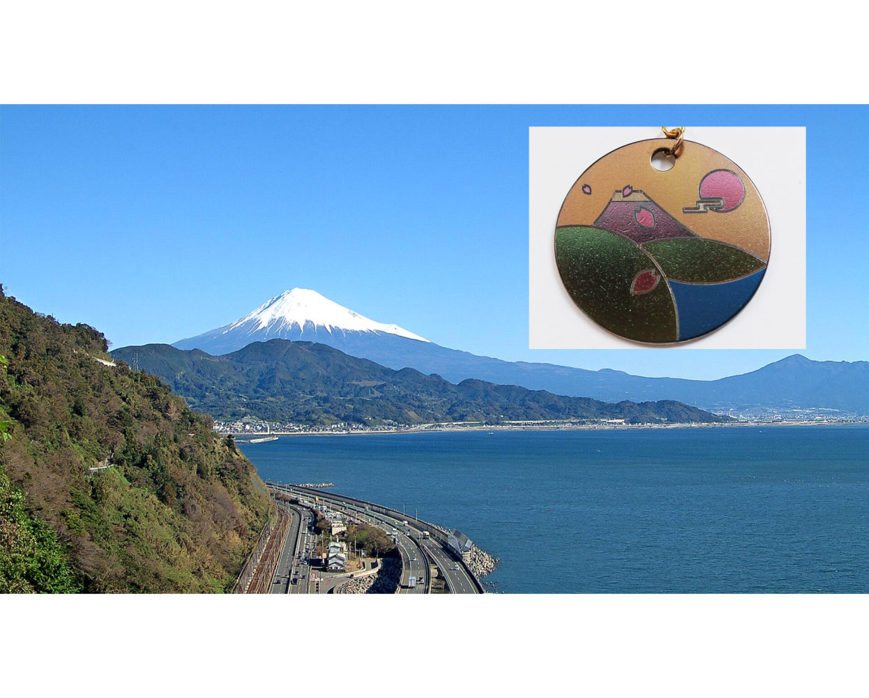 やらせっけいデザインから製作のピアス。静岡県さった峠をイメージしたピアスです。